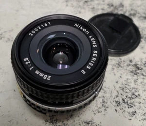 Nikon Nikkor Series E 28mm f/2.8 Lens OLD VINTAGE FILM CAMERA 2002161 WITH CAPS - Picture 1 of 23