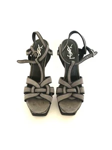 Tacones con correa en T Yves Saint Laurent gris gamuza talla 9 - Imagen 1 de 5