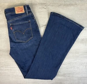 Levi’s Flare Bootcut Jeans High Rise Dark Blue Denim Size 29X32 (Actual 27.5X30) - Picture 1 of 24
