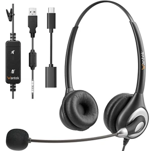 Wired Headset With USB to Type-C Microphone Headphone For PC Laptop Cellphone - Picture 1 of 8