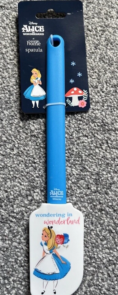 Disney Alicia en el País de las Maravillas Azul y Blanco Silicona Cocina Cocina Espátula Utensilio Foto 1 de 1