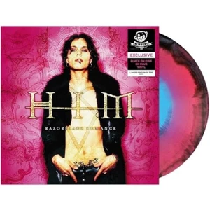 HIM Razorblade Romance Black on Pink on Blue Exclusive Vinyl LP - Picture 1 of 2