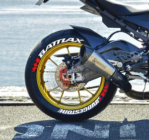 Motorcycle Tire Lettering Fits Battlax Stickers 0.75" SET 15"-20" Fast Shipping - Picture 1 of 5