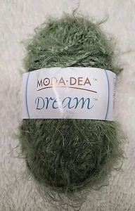 Moda Dea Dream Eyelash Yarn 1 Skein Leaf Green Nylon Acrylic Blend - Picture 1 of 5