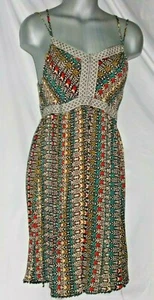 Xhileration Sz Large 10/12 Black Red Teal Blue Yellow Beige Brown Dress Short - Picture 1 of 3