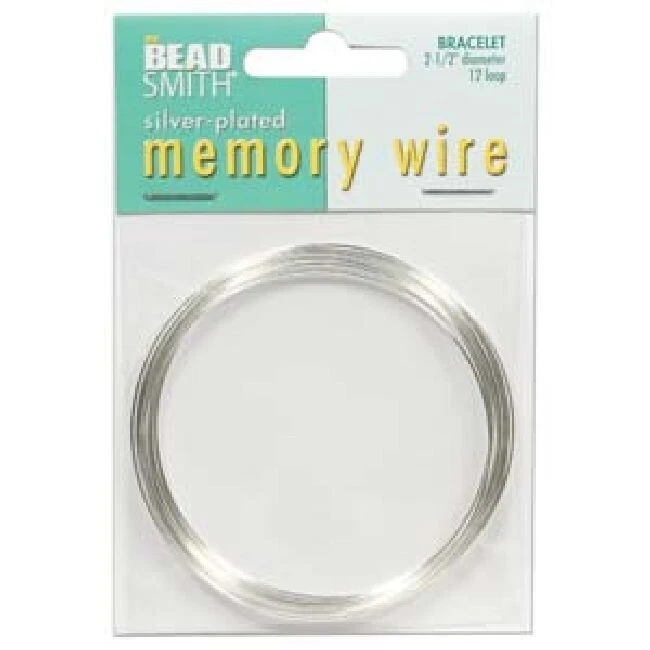 Memory Wire, 12 Loops Silver Plated Stainless Steel 2 1/2 Inch Round Bracelets - Image 1 of 1
