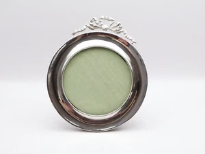 Beautiful Antique Silver Circular Bow Photograph Frame Birmingham 1919 - Picture 1 of 14