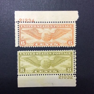 BroadviewStamps USA #C17 MNH, 19 MH.  Air mail plate singles. - Picture 1 of 2