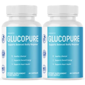 Glucopure Blood Sugar Support for Weight Loss & Heart Health - 2 Bottles - Picture 1 of 6
