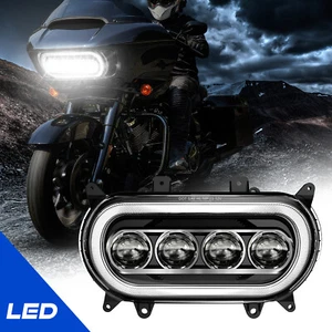 120W Projector LED Halo Headlight Assembly Hi/Lo Sealed For Road Glide 2015-2024 - Picture 1 of 14