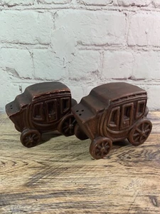 Vintage Ceramics Stage Coach Salt & Pepper Shaker Set Japan - Imagen 1 de 6
