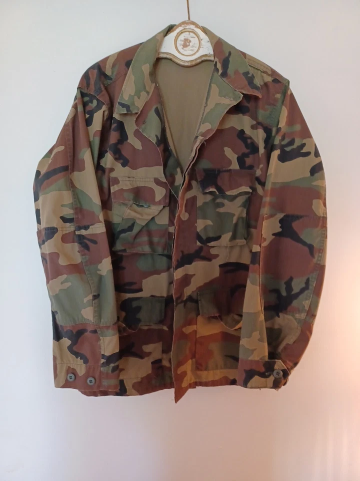 Propper Military Fatigues Tactical Shirt Coat L/L Green Woodland Camo Ripstop - Image 1 of 4