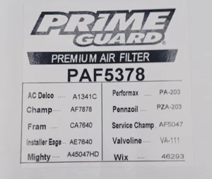 PAF5378 Prime Guard Automotive Air Filter NEW - Picture 1 of 3