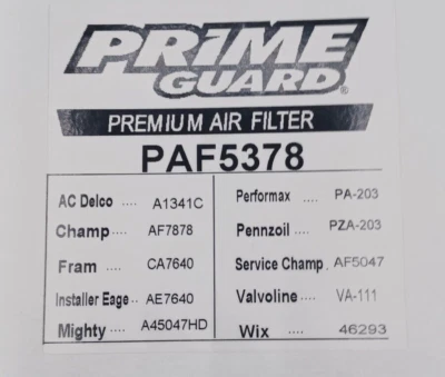 PAF5378 Prime Guard Automotive Air Filter NEW - Image 1 of 3