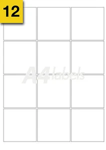 100 hojas de etiquetas autoadhesivas permanentes cuadradas blancas mate (65 x 65 mm) - Imagen 1 de 1