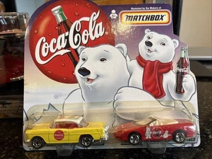 MATCHBOX Coca-Cola Coke 1955 Chevy Bel Air & 1998 Camaro Convertible NIP - Picture 1 of 2