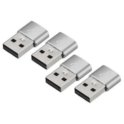 Adattatori da USB C Femmina a USB Maschio Tipo C a USB Convertitori Argento/4 Pezzi - Immagine 1 di 4
