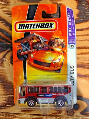 Matchbox City Bus MBX Metal 35 Go Metro Los Angeles Metro Rapid 2007 Foto 1 de 2