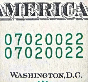 Same Matching Serial Number $1 Bill. Duplicate Serial Number. Unique Dollar. - Picture 1 of 4
