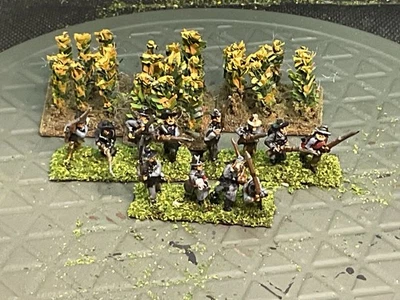 Regimiento Confederado ACW Pintado 15 mm. 12 figuras. Con terreno Foto 1 de 4