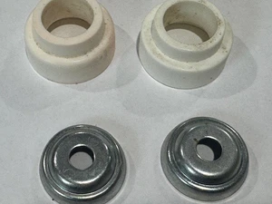 NOS Vintage TRACKER Skateboard Coper END CAPS AND METAL ENDS.. CK CONDITION - Picture 1 of 3