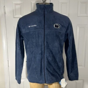 Colombia Navy Blue Fleece Jacket Penn State SZ L NEW Nittany Lions NCAA Full Zip - Picture 1 of 15