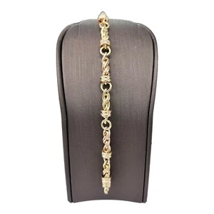 9ct 9K Yellow Rose Gold Twist Multi Link Ladies Bracelet 19.59 Grams 19cm. New - Picture 1 of 7