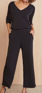 Michael Stars EEDCP67 Women Sz XS Black Evereve Short Sleeve V-Neck Jumpsuit$118 - Picture 1 of 11
