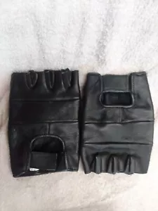 Guantes de cuero sin dedos negros XL buena calidad último par - Imagen 1 de 2