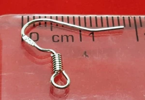 Shiny Silver Earring Fish Hooks Ear Wires Jewellery Making Findings  - Picture 1 of 4