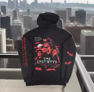 The Lost Boys Hoodie Men's Medium Never Die Vampire Trio Bats Zip-Up Sweatshirt - Picture 1 of 24