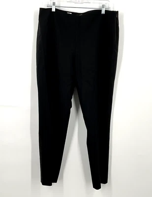 Pantalones Elie Tahari Mujer 12 Negro Lana Cremallera Lateral Pantalones Ligeros Oficina Foto 1 de 4