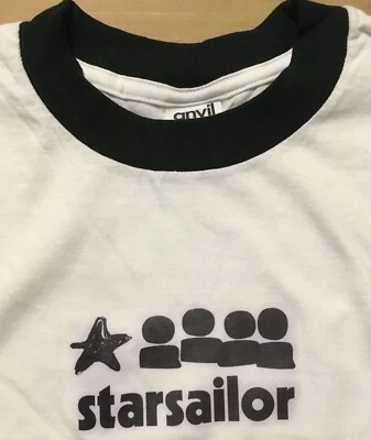 STARSAILOR Rare 2001 PROMO T SHIRT Special Collar & sleeve NEVER WORN 4 Love CD - Image 1 of 2