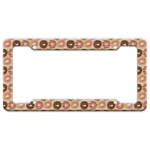 Yummy Donuts Pattern License Plate Tag Frame - Picture 1 of 4