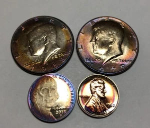 LOTTO MISTO MONETE US tutte mostrate tono arcobaleno " Liquidazione" Lotto 4A - Foto 1 di 3