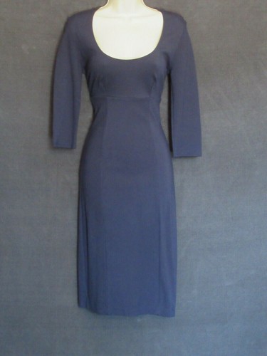 UNDERCOVER Abito Victoria's Secret sexy blu navy spesso elasticizzato manica 3 4 aderente midi balze 4