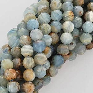 Lemurian Aquatine Calcite Beads Natural Smooth Round Genuine 6Mm 8Mm 10Mm - Picture 1 of 15