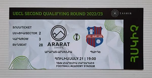FOOTBALL SOCCER ARARAT-ARMENIA PAIDE LINNAMEESKKOND ESTONIA TICKET 21.07.2022 - Picture 1 of 1