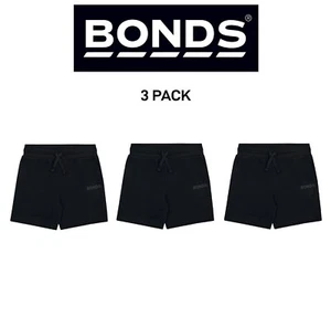 Bonds Kids Tech Sweats Short Lightweight Sporty Soft Rib Waistband 3 Pack KW93K - Picture 1 of 3