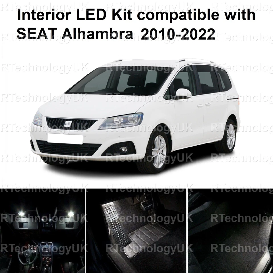 PREMIUM INTERIOR WHITE LED LIGHT KIT compatible with SEAT ALHAMBRA 7N 2010-2022 - Image 1 of 1