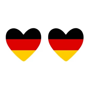 2 x Germany Flag Heart Temporary Tattoo German Team support - Picture 1 of 2