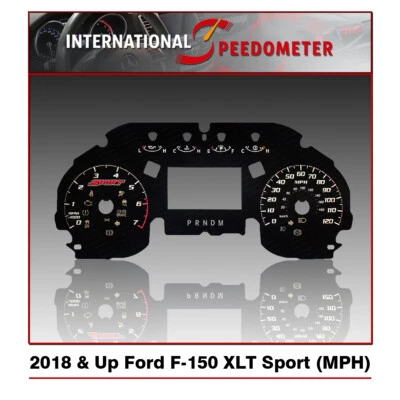 Placa frontal del velocímetro para una Ford F-150 XLT Sport MPH 2018 en adelante (con pantalla grande) Foto 1 de 3