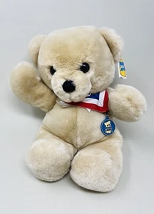 VTG Dakin Cuddles Teddy Bear Plush Beige Patriotic Ribbon Medal 1979 - Picture 1 of 7