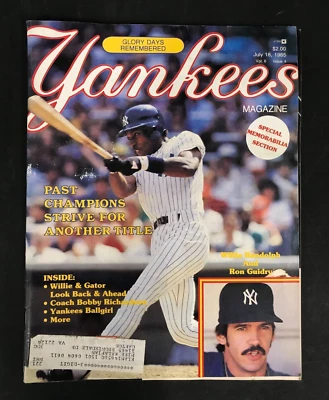 New York Yankees Magazine July 18th 1985 Willie Randolph Ron Guidry Glory Days - Image 1 of 3