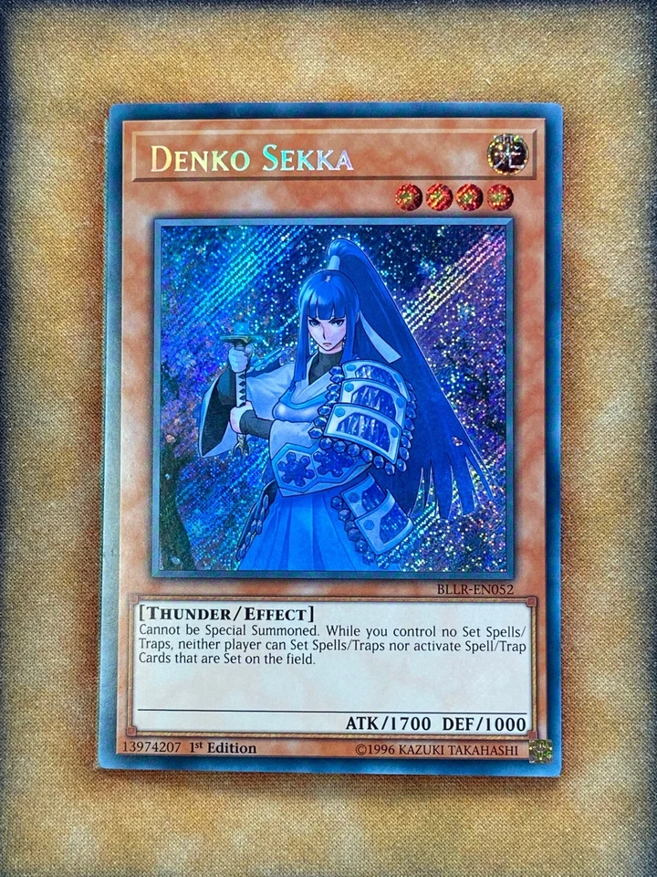 Yugioh Denko Sekka BLLR-EN052 Secret Rare EURO ENGLISH 1st Ed NM - Image 1 of 1