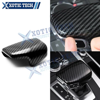 Cubierta de perilla de cambio de marchas central de textura de fibra de carbono para Audi A4 A5 S4 S5 2017-2025 Foto 1 de 4