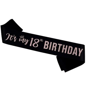 It's My Birthday Sash Glitter 18th Birthday Gifts for Girls Happy Party Decor... - Picture 1 of 5