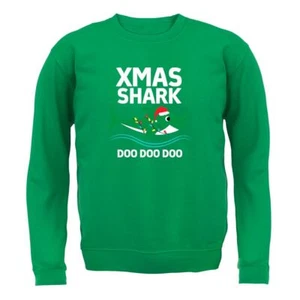 Christmas Shark Doo Doo Doo - Kids Hoodie / Sweater - Xmas Shark Song Baby Funny - Picture 1 of 20