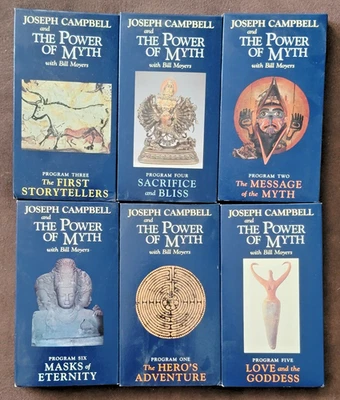The Power of Myth VHS Set ~ Joseph Campbell & Bill Moyers Complete 6-Tape Series Foto 1 de 3