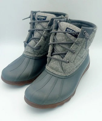 Sperry женщин верхний сидр морской воды шерсти утка дождя загрузки ботинок серый размер 7 М изящный! - Изображение 1 из 4